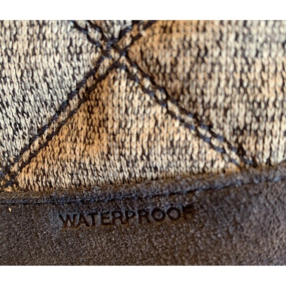 SOREL Womens 8/Youth 6 Navy Suede Leather Gray Knit Waterproof Winter Boots Warm - Picture 5 of 9